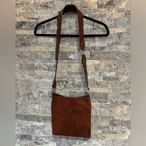 Vintage Distressed Leather Messenger Bag